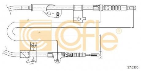 Фото автозапчастини трос ручного гальма COFLE 17.0235
