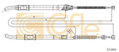 Трос стояночного гальма COFLE 17.1413 (фото 1)
