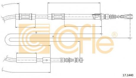 Фото автозапчастини трос ручного гальма COFLE 17.1440 (фото 1)