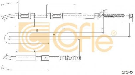 Фото автозапчастини трос ручного гальма COFLE 17.1445