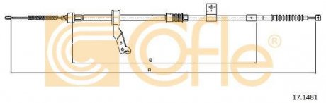 Фото автозапчастини трос ручного гальма COFLE 17.1481 (фото 1)