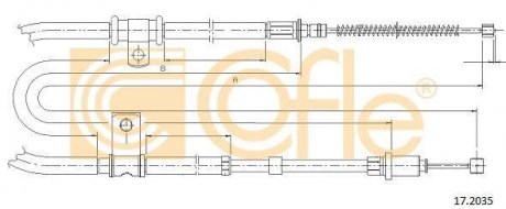 Фото автозапчастини трос ручного гальма COFLE 172035