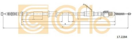 Фото автозапчастини трос ручного гальма COFLE 172284
