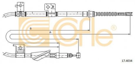 Фото автозапчастини трос ручного гальма COFLE 17.4034