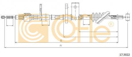 Фото автозапчастини трос ручного гальма COFLE 17.5022