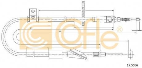 Фото автозапчастини трос ручного гальма COFLE 175056