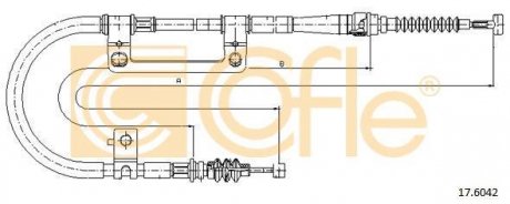 Фото автозапчастини трос ручного гальма COFLE 17.6042