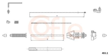 Фото автозапчастини тросик газу COFLE 493.1