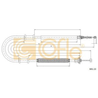 Фото автозапчастини трос ручного гальма лівий Fiat Doblo 1.2-1.9JTD 03.01- COFLE 641.13