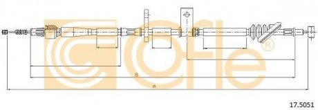 Фото автозапчасти трос ручного гальма COFLE 92175051 (фото 1)