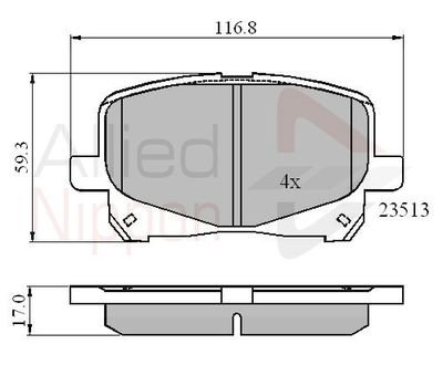 Фото автозапчасти колодки гальмівні дискові toyota camry 2.2, 3.0 24v, 3 COMLINE ADB0904