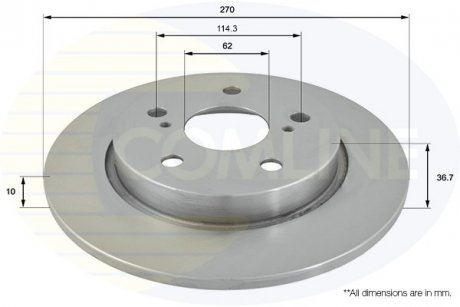 Фото автозапчасти - Диск гальмівний з покриттям Toyota Auris 06->, Corolla 04->, VW Passat 05->07 COMLINE ADC01146