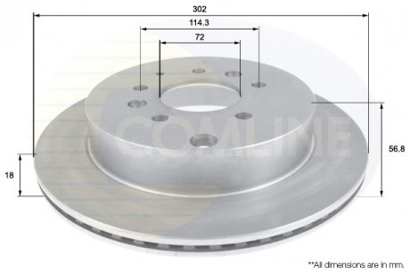 Фото автозапчасти - Диск гальмівний вентильований Mazda CX-7 07-> COMLINE ADC0458V