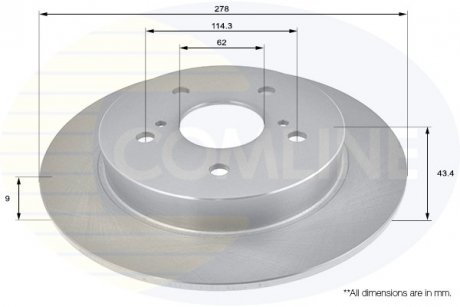 Фото автозапчастини - Диск гальмівний з покриттям Suzuki SX4 06->, Swift 06-> COMLINE ADC0929