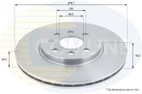 - Диск гальмівний вентильований з покриттям Opel Astra 04->, Combo 01->, Meriva 03->10, Vauxhall Astra 98->10, AstraVan 05->, Combo 94->12, Corsavan 00->06, Meriva 03->10 COMLINE ADC1131V