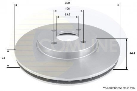 - Диск гальмівний вентильований Ford Focus 02->04 COMLINE ADC1220V