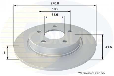 Фото автозапчастини - Диск гальмівний з покриттям Ford Focus 10-> COMLINE ADC1247