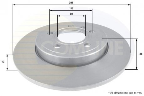 - Диск гальмівний з покриттям Audi A4 04->09, Seat Exeo 08-> COMLINE ADC1468