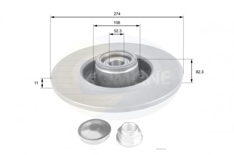 Фото автозапчастини - Диск гальмівний з покриттям Renault Laguna 01->, Scenic 05->, Grand Scenic 05-> COMLINE ADC1560