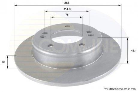 - Диск гальмівний з покриттям Hyundai Elantra 11->15, i30 11->, Veloster 11->, Kia Cee\'d 12->, Pro Cee\'d 13-> COMLINE ADC2415