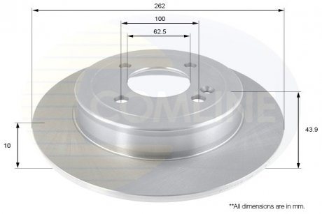 - Диск гальмівний з покриттям Hyundai Accent 10->, i20 15->, Kia Rio 11-> COMLINE ADC2419