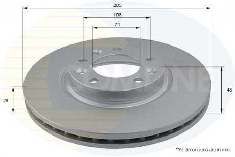 Фото автозапчастини гальмівний диск COMLINE ADC2710V