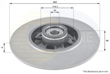 Фото автозапчастини гальмівний диск COMLINE ADC3015