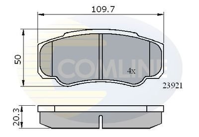 Фото автозапчастини - Гальмівні колодки до дисків Citroen Relay (Jumper) Van 96->06, Fiat Ducato 01->, Peugeot Boxer Van 01-> COMLINE CBP01042