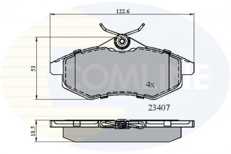 Фото автозапчастини - Гальмівні колодки до дисків Citroen C2 03->, C3 02-> COMLINE CBP01145