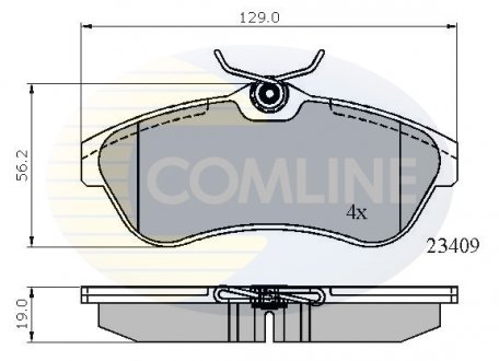 - Гальмівні колодки до дисків Citroen C2 03->, C3 02-> COMLINE CBP01146