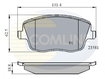 Фото автозапчасти гальмівні колодки, дискове гальмо (набір) COMLINE CBP01147