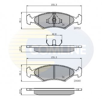 - Гальмівні колодки до дисків Ford Escort 86->90, Fiesta 85->97, Orion 86->90, Sierra 82->93, Sierra Sapphire 87->93 COMLINE CBP0118 (фото 1)