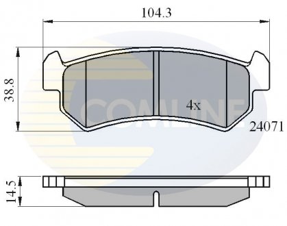 Фото автозапчасти - Гальмівні колодки до дисків Chevrolet Lacetti 05->, Nubira 05->, Daewoo Lacetti 99->, Nubira 97->, Opel Viva 05->07 COMLINE CBP01191