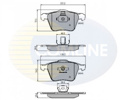 - Гальмівні колодки до дисків Volvo XC90 02-> COMLINE CBP01280 (фото 1)