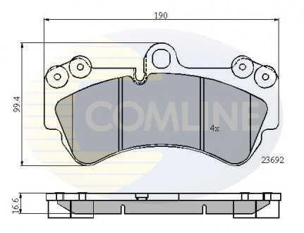 Фото автозапчасти - Гальмівні колодки до дисків Porsche Cayenne 02->, VW Touareg 02->10 COMLINE CBP01314