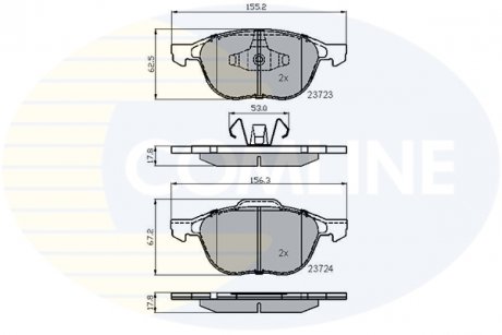 Фото автозапчастини гальмівні колодки, дискове гальмо (набір) COMLINE CBP01323