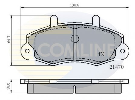 Фото автозапчастини - Гальмівні колодки до дисків Ford Transit 91->00 COMLINE CBP0132