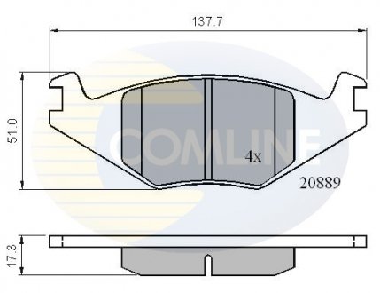 Фото автозапчастини гальмівні колодки, дискове гальмо (набір) COMLINE CBP0136