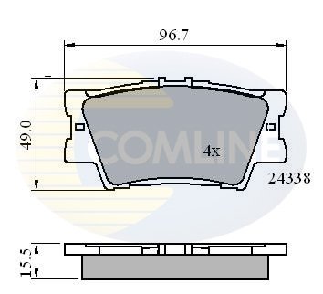 Фото автозапчастини комплект тормозных колодок, дисковый тормоз COMLINE CBP01581 (фото 1)