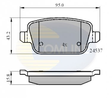 Фото автозапчастини - Гальмівні колодки до дисків Ford Focus 09->11, Galaxy 06->, Kuga 08->, Mondeo 07->, S-Max 06->, Land Rover Freelander 2 06->, Volvo V70 07->, XC70 07->, S80 06-> COMLINE CBP01610