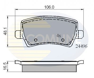 Фото автозапчасти - Гальмівні колодки до дисків Ford Galaxy 06->, S-Max 06->, Land Rover FreeLander 2 11->, Range rover 11->, Volvo S60 10->, V60 10->, XC60 08->, V70 07->, XC70 07->, S80 06-> COMLINE CBP01613