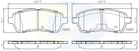 Гальмівні колодки, дискове гальмо (набір) COMLINE CBP01618