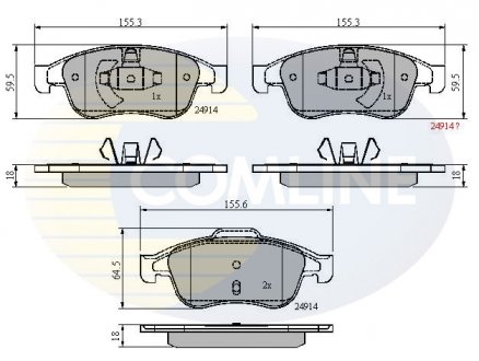 Фото автозапчасти - Гальмівні колодки до дисків Dacia Dokker 12->, Duster 10->, Lodgy 10->, Renault Captur 09->, Fluence 15->, Megane 08->, Scenic 3 09->, Grand Scenic 09-> COMLINE CBP01677 (фото 1)