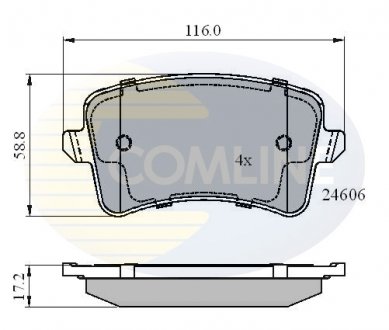 Фото автозапчасти гальмівні колодки, дискове гальмо (набір) COMLINE CBP01709