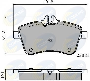 Фото автозапчасти - Гальмівні колодки до дисків Mercedes-Benz A-Class 04->12, B-Class 05-> COMLINE CBP01723