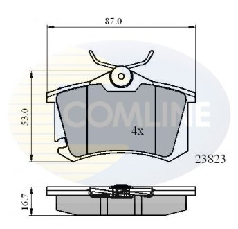 Гальмівні колодки, дискове гальмо (набір) COMLINE CBP01761