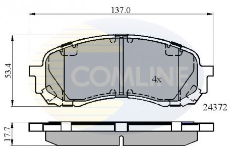 - Гальмівні колодки до дисків Subaru Impreza 01-> COMLINE CBP01778 (фото 1)