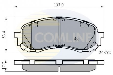 Фото автозапчасти - Гальмівні колодки до дисків Subaru Impreza 01-> COMLINE CBP01778