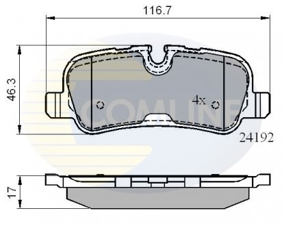 - Гальмівні колодки до дисків Land Rover Discovery 09->, Range Rover 02-> COMLINE CBP02021