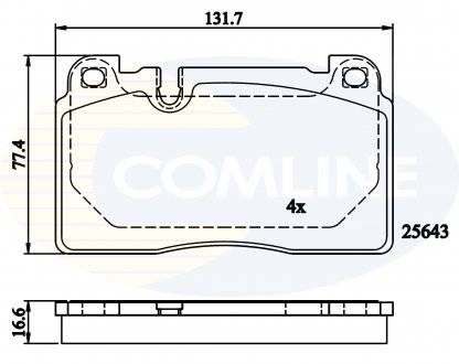 - Гальмівні колодки до дисків Audi A7 14->, Q5 12-> COMLINE CBP02302